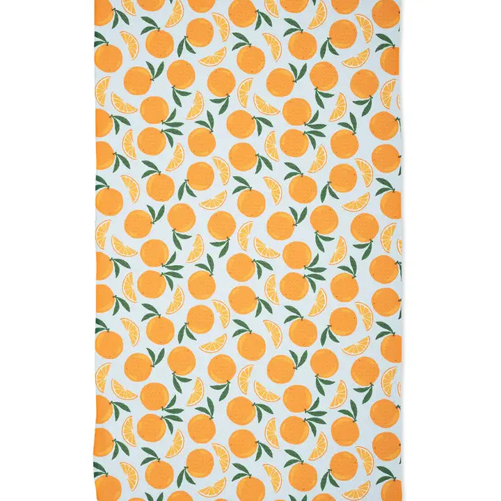 Sweet Orange Geometry Towel